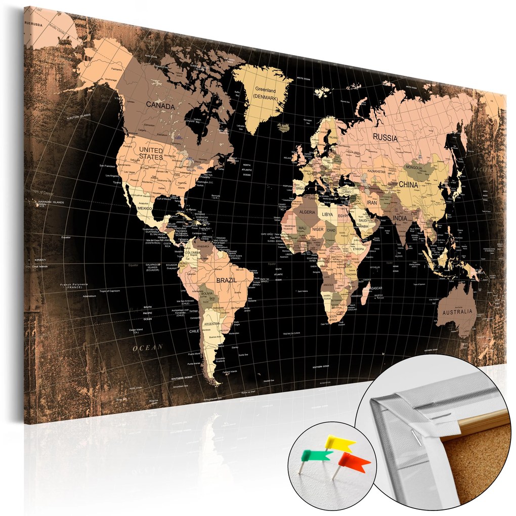 Artgeist Obraz na korku - Planet Earth [Cork Map] Veľkosť: 120x80