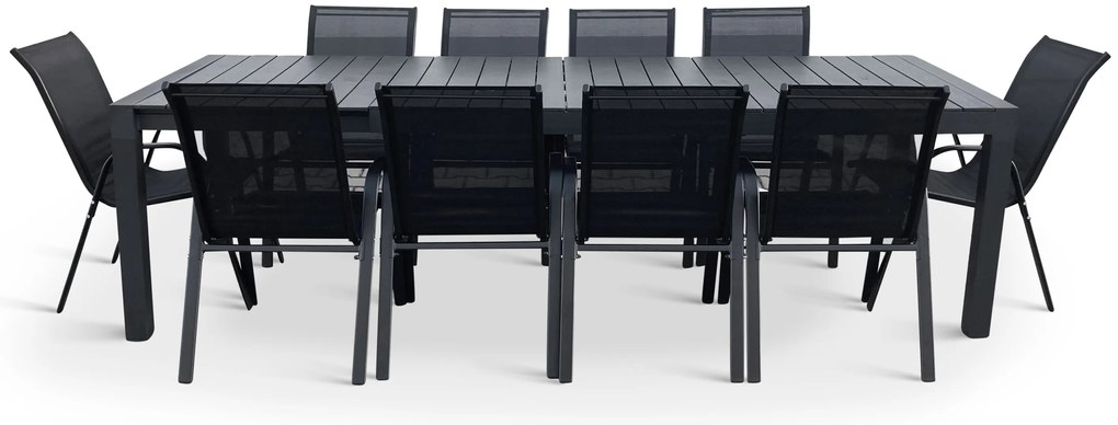 Noela Záhradný jedálenský set Grande Pasto + 10x kovová stolička Ramada