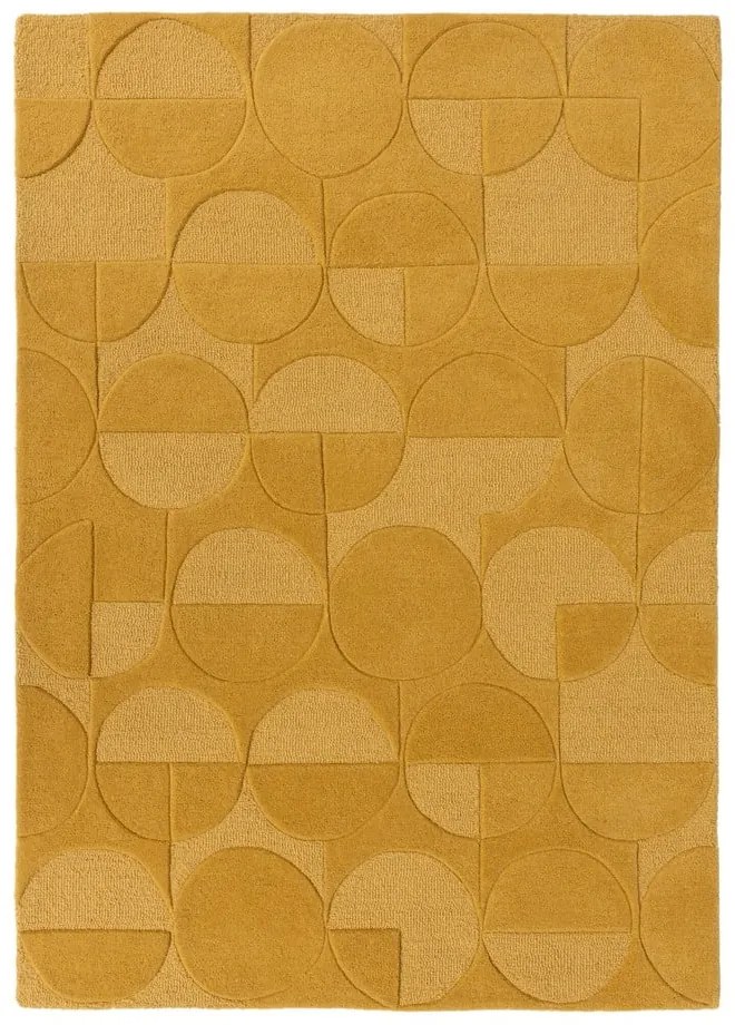 Žltý koberec z vlny Flair Rugs Gigi, 120 × 170 cm