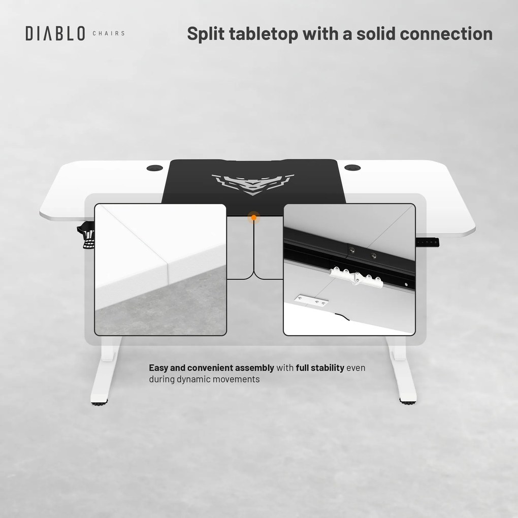 Stôl s nastaviteľnou výškou 160 cm biely: Diablo X-Tensio 1600