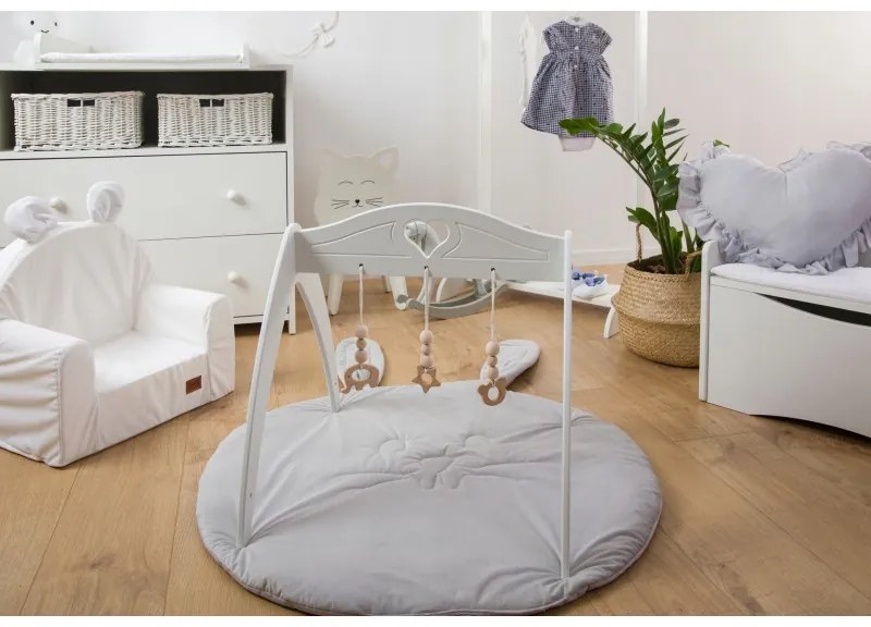 Baby-raj Detská hracia podložka 90 cm – mäkká zamatová podložka na hranie a odpočinok