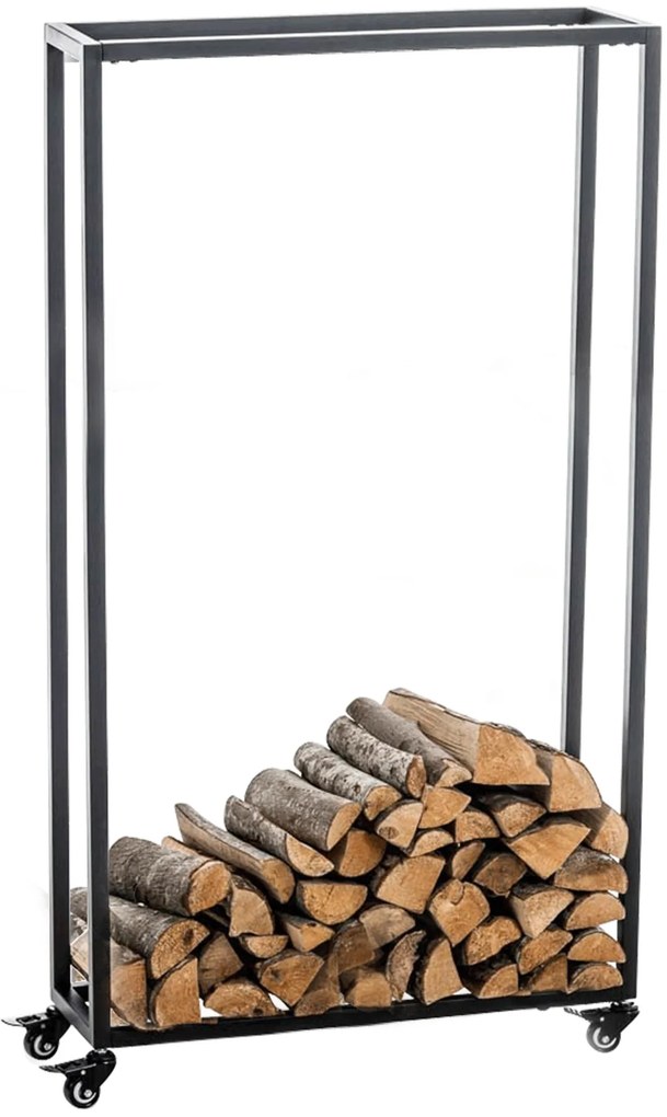 Stojan na drevo Hetta 25x60x150 cm, čierna