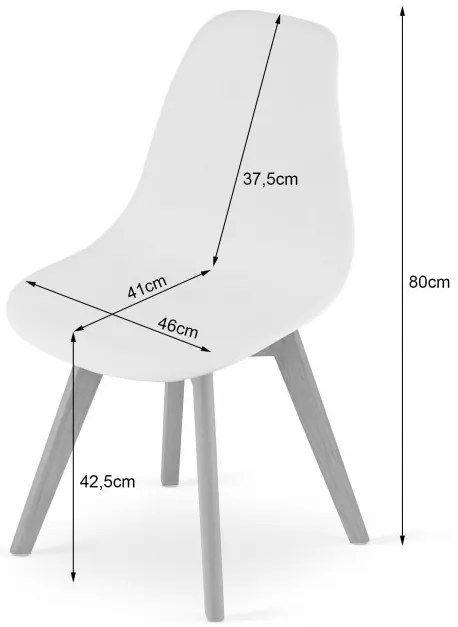 Set jedálenských stoličiek KITO sivé (hnedé nohy) 4ks