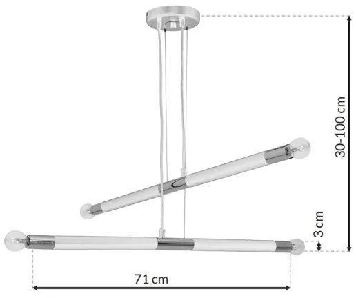 Luster na lanku BASTONE WHITE 4xE14/40W/230V