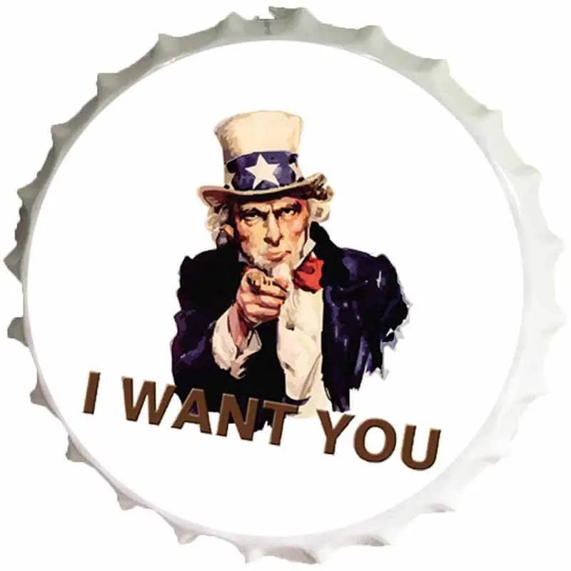 Ceduľa vrchnák I Want You