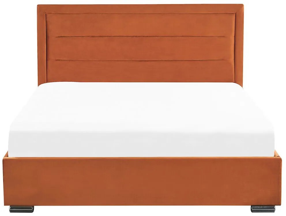 Manželská posteľ 180 cm Ruthine (oranžová) (s roštom a úložným priestorom). Vlastná spoľahlivá doprava až k Vám domov. 1075672