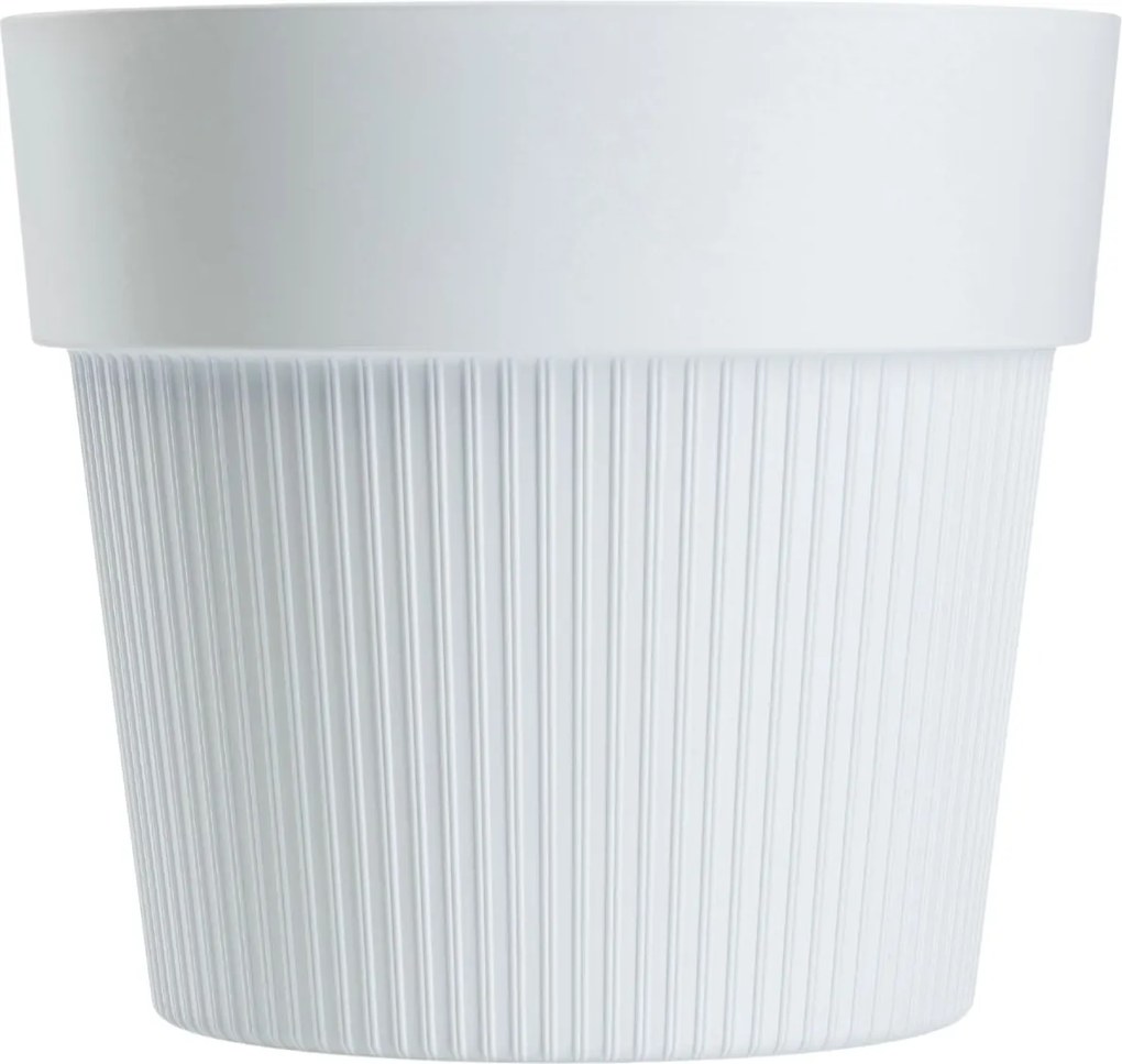 PLASTOVÝ KVETINÁČ SILVA LINE 16X14 CM BIELA