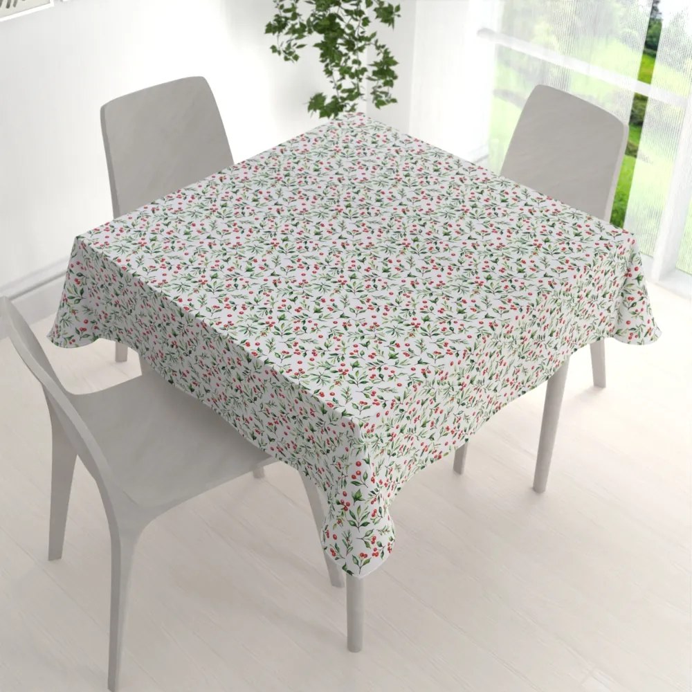 Biante Teflónový štvorcový obrus TF-111 Jarabiny na bielom 80x80 cm