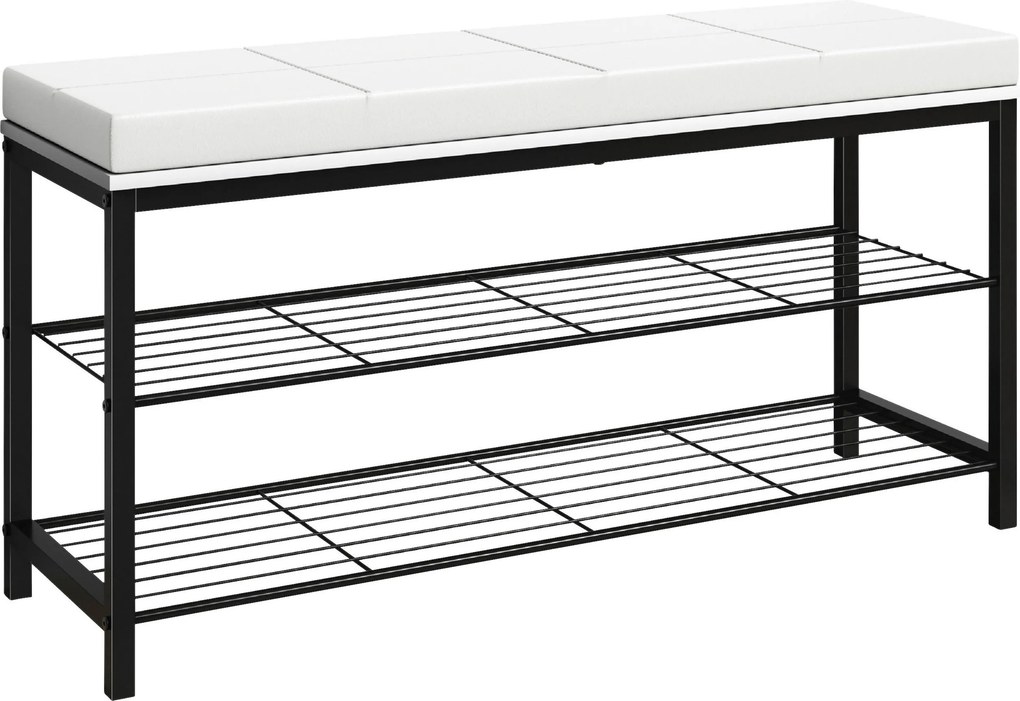 XXXLutz REGÁL NA TOPÁNKY, čierna, biela, 90/48/30 cm MID.YOU - Online Only drobný nábytok - 000657051307