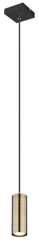 Globo 57911HM - Luster na lanku ROBBY 1xGU10/35W/230V čierna/mosadz
