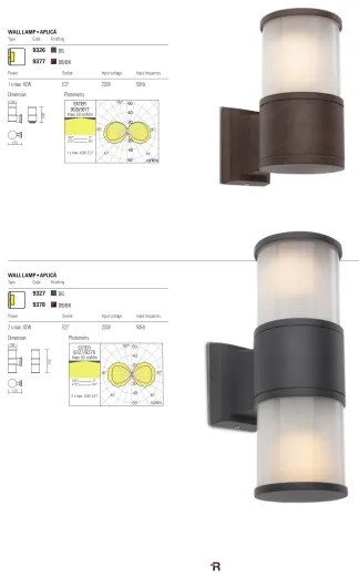 Redo 9326 - Nástenné svietidlo EXTER 1xE27/42W/230V IP54