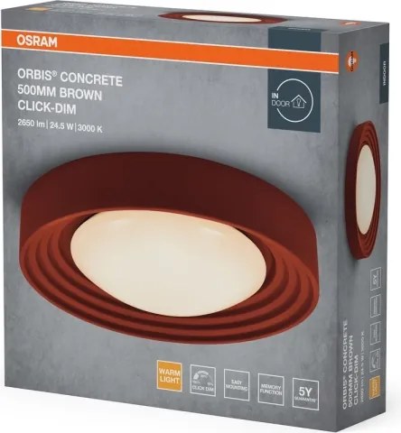 Osram-LED stmievateľné stropné svietidlo ORBIS CONCRETE LED/24,5W/230V pr.50cm hnedé/betón