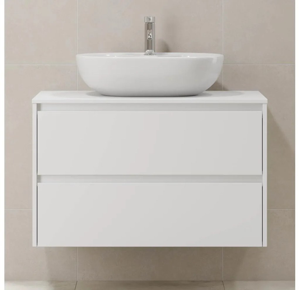 Kúpeľňová skrinka TRONDHEIM pre umývadlo 90 cm biela