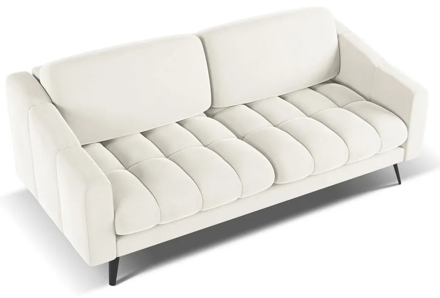 Biela zamatová pohovka 202 cm Nalu – Makamii