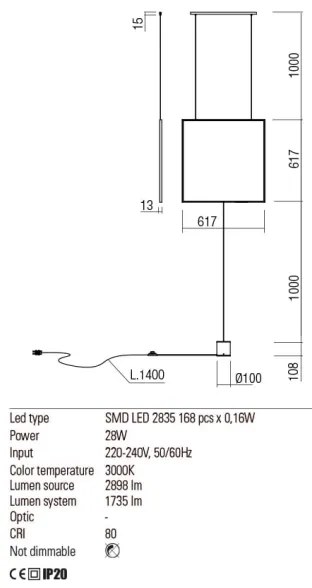 Redo 01-2134 - LED Stojacia lampa SLICK LED/28W/230V čierna