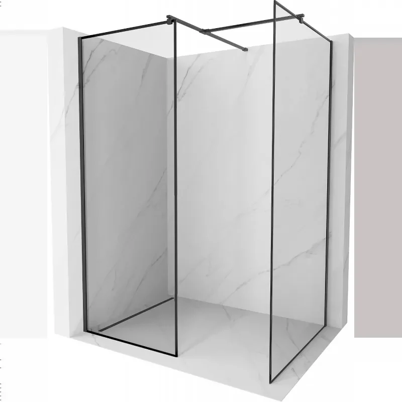 Mexen Kioto sprchová stěna Walk-in 140 x 70 cm, černý vzor, černá - 800-140-202-70-70-070
