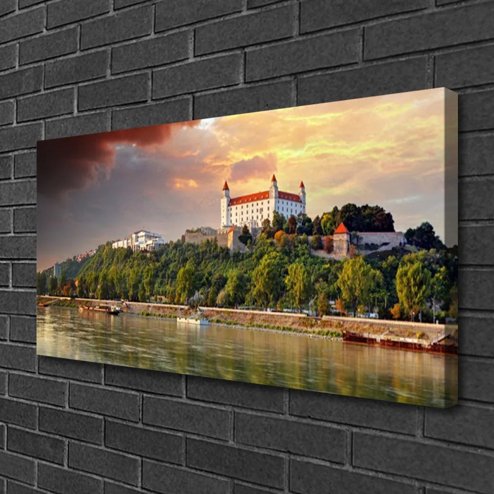 Obraz Canvas Mesto jazero krajina 120x60 cm