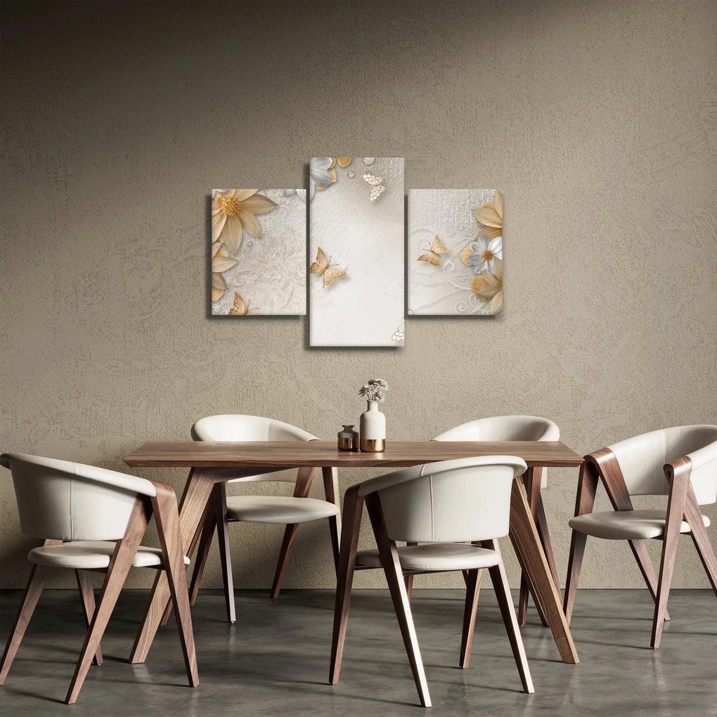Obraz - Kvety s motýlikmi (90x60 cm)