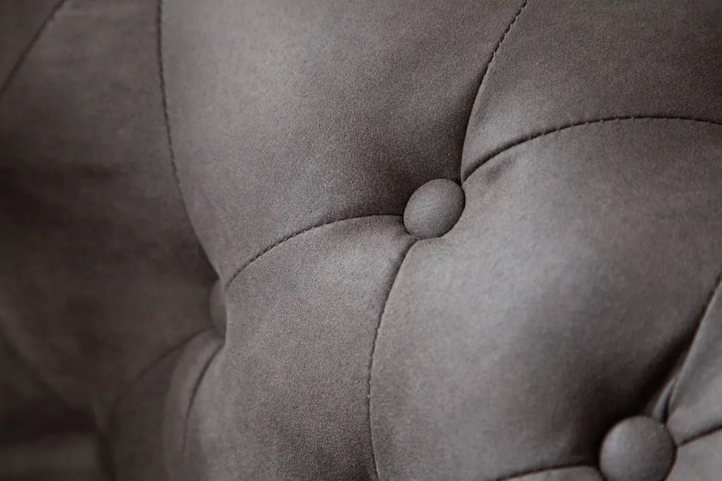 Luxusné kreslo Chesterfield Vintage sivé