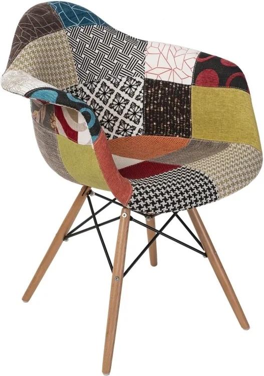 Designová židle DAW čalouněná, patchwork S22695 CULTY +