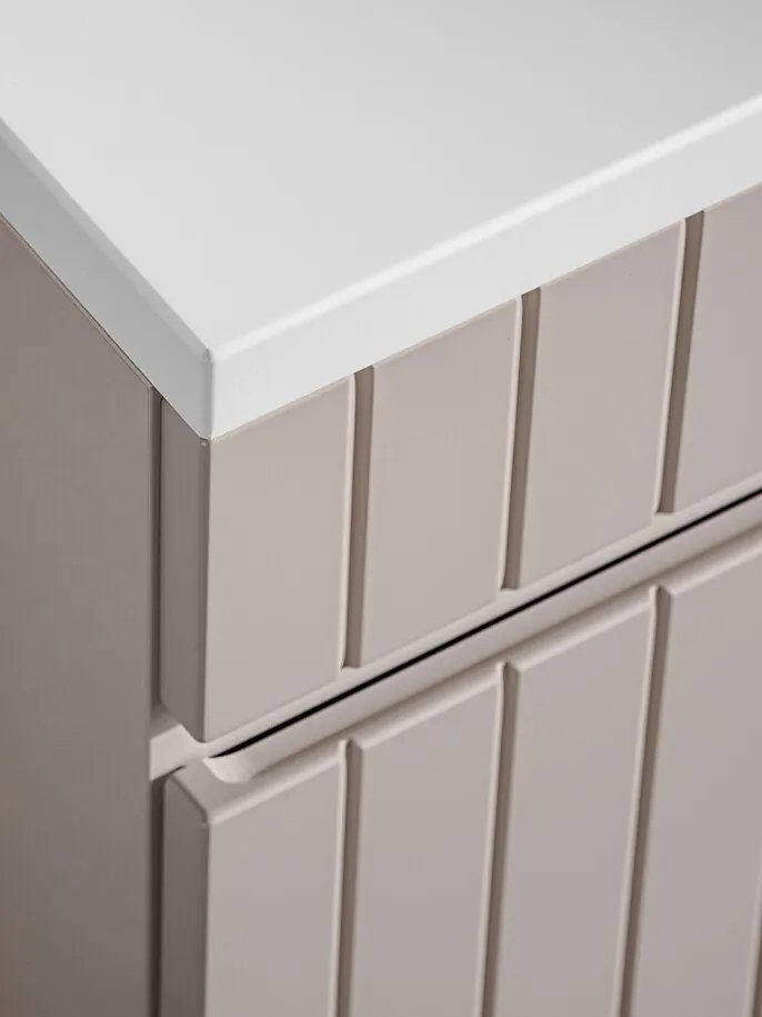 Závesná skrinka Iconic so zápustným umývadlom 80 cm kašmír