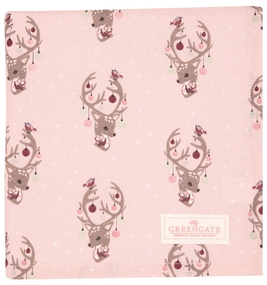 Ružový bavlnený obrus Green Gate Dina, 100 x 100 cm