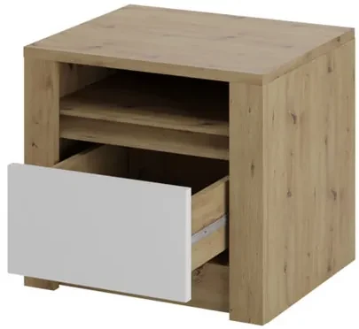 Nočný stolík so zásuvkou SN Nicenna NC08, Farba:: dub artisan / sivá