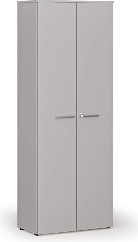 Kancelárska skriňa s dverami PRIMO GRAY, 800 x 420 x 2128 mm, sivá