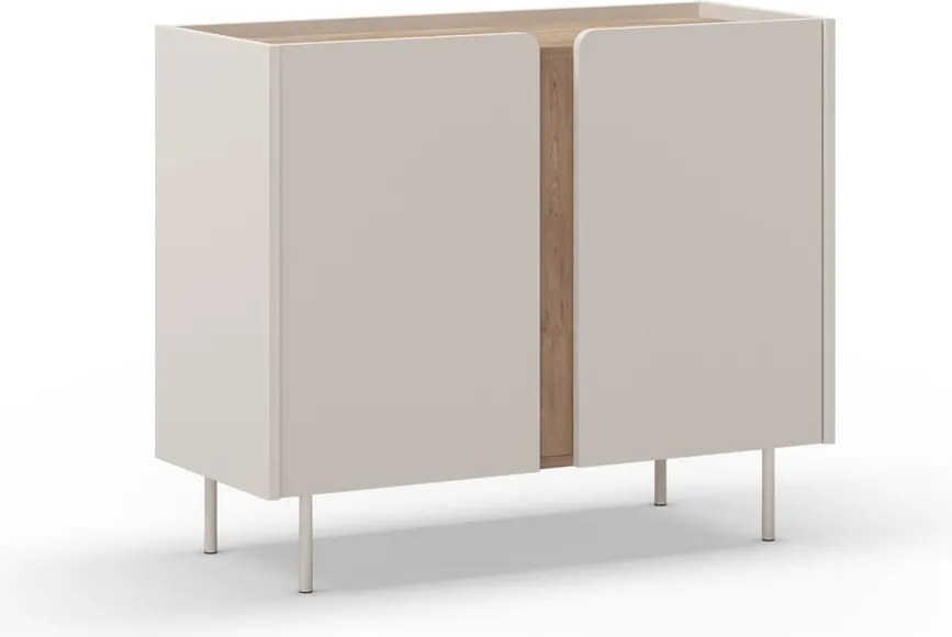 Skrinka v dekore duba v krémovo-prírodnej farbe 100x82,5x40 cm Lucile – Marckeric