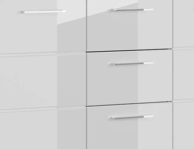 Široká komoda Scout, 165 cm, sivý dub/biely lesk