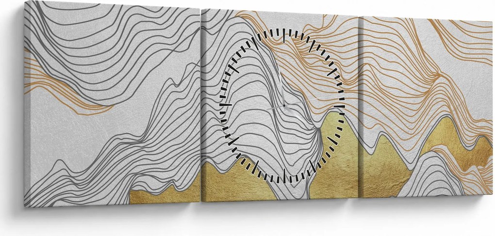 Obraz - Dekor III. (s hodinami) (90x30 cm)