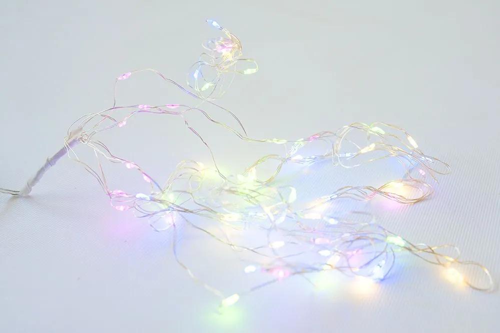 Vianočné dekoratívne osvetlenie - drôtiky - 64 LED farebné