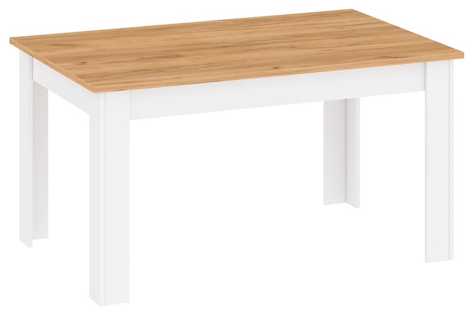 Jedálenský stôl, biela alba/dub craft zlatý, 135-184x86 cm, LANZETTE S