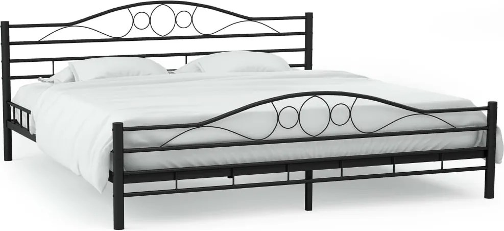246740 Edco Kovový rám postele s lamelovým roštom 180x200 cm vlnitý dizajn