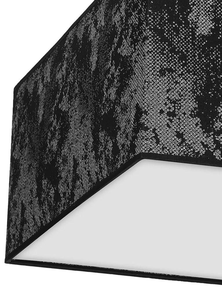 Stropné svietidlo Satino Square, 1x čierne/strieborné textilné tienidlo, (biele plexisklo), (50 cm)
