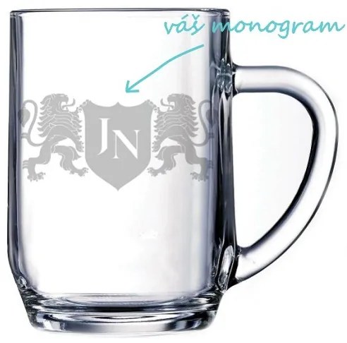 Pieskovaný polliter na pivo Monogram Lions