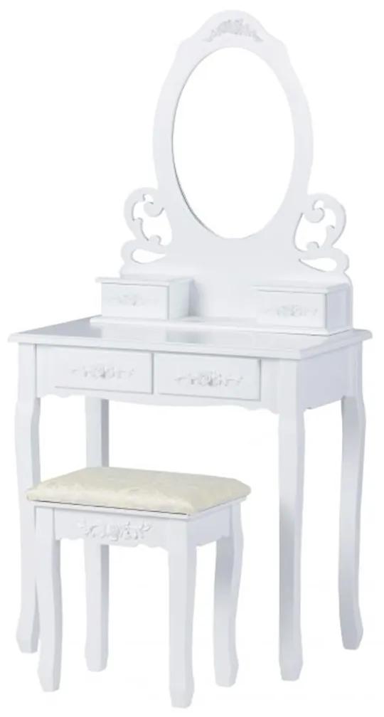 Toaletný stolík so zrkadlom + stolička | Ella