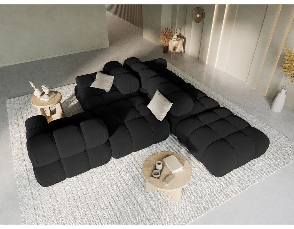 Čierna zamatová pohovka 282 cm Bellis – Micadoni Home