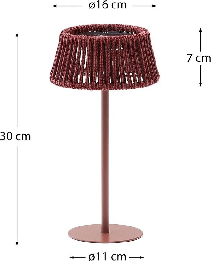 LED stolové/prenosné vonkajšie svietidlo so solárnym panelom ø 11 cm Aldet – Kave Home