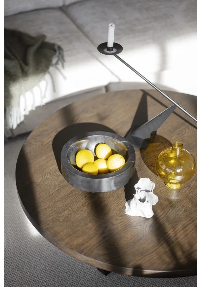 Tmavohnedý okrúhly konferenčný stolík v dekore duba ø 110 cm Boxford – Rowico