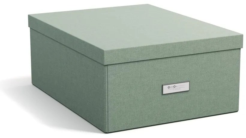 Kartónový úložný box zelenomodrý s vekom 34,5x45x18,5 cm Katrin Canvas Paper Laminate – Bigso