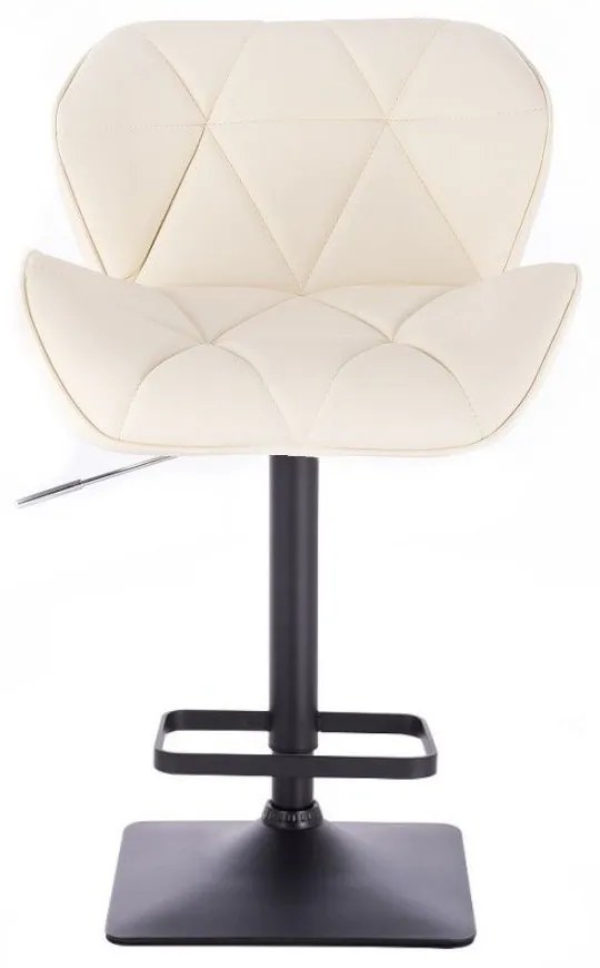 LuxuryForm DESIGN Barová stolička MILANO na čiernej hranatej podstave - krémová