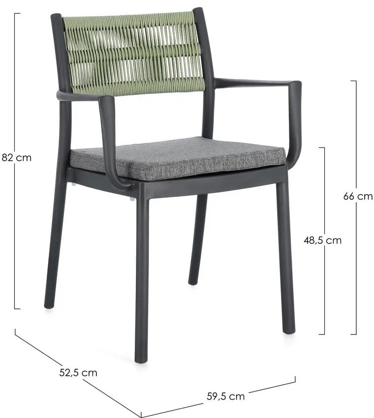 Sivé plastové záhradné stoličky v súprave 4 ks Alvin – Bizzotto
