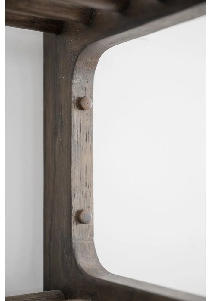 Tmavo hnedý nástenný vešiak z dubového dreva Inverness - Rowico