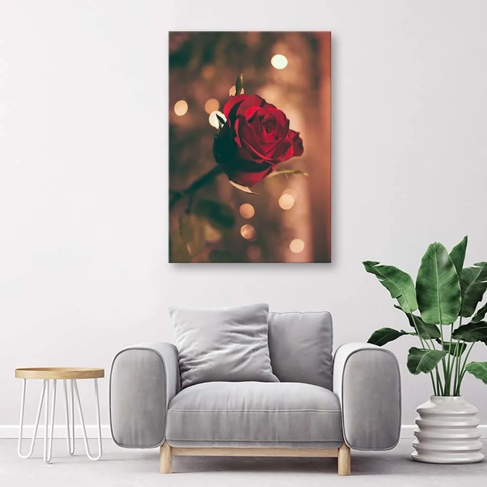 Gario Obraz na plátne Červená ruža kvet Rozmery: 40 x 60 cm
