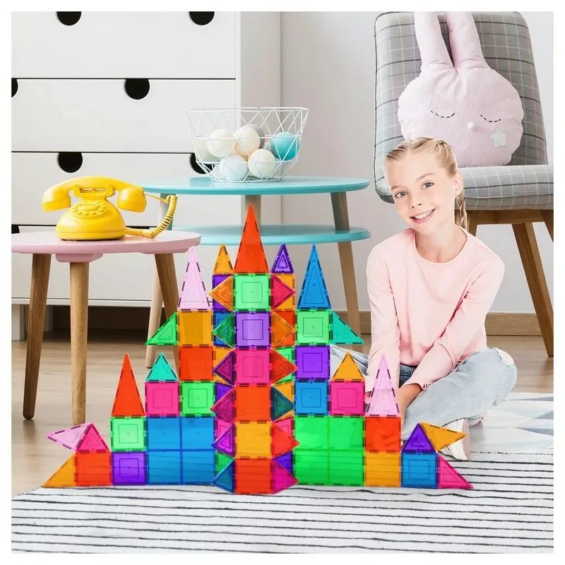 Magnetická stavebná sada PicassoTiles, 101 dielov,základné stavebné bloky
