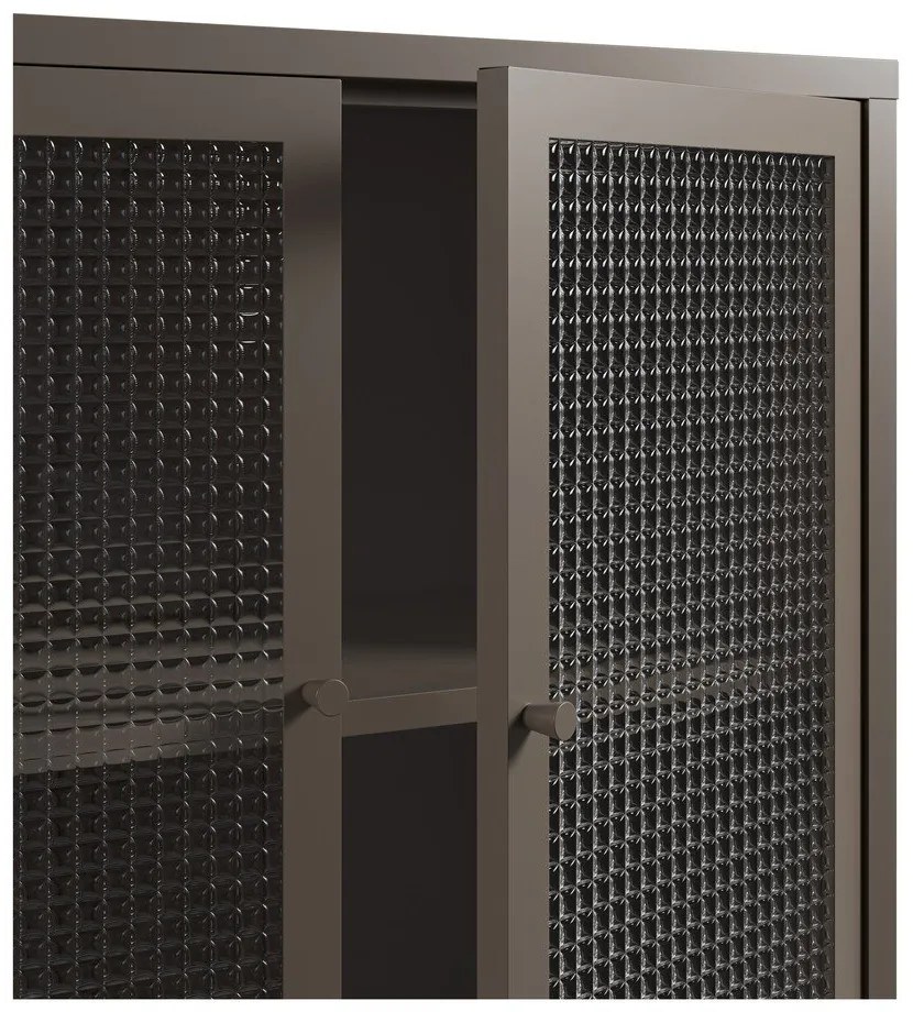 Sivá kovová vitrína 121x90x40 cm Layna – Marckeric