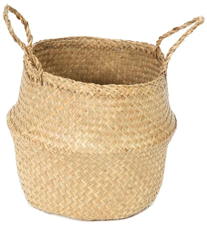Svetlý úložný košík z morskej trávy Compactor, ⌀ 27 cm