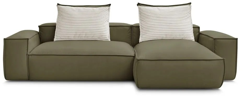 Zelená rohová pohovka z imitácie kože Boheme – Bobochic Paris