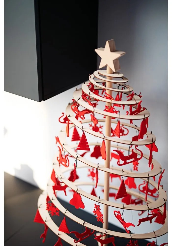 Drevená hviezda na dekoratívny vianočný stromček Spira Small